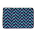 Blue Purple And Black Chevron Print Kitchen Mat