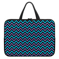 Blue Purple And Black Chevron Print Laptop Sleeve With Handle