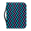 Blue Purple And Black Chevron Print Leather Bible Cover