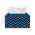 Blue Purple And Black Chevron Print Leather Tissue Box Cover
