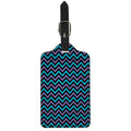 Blue Purple And Black Chevron Print Luggage Tag