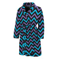 Blue Purple And Black Chevron Print Men's Bathrobe