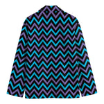 Blue Purple And Black Chevron Print Men's Blazer