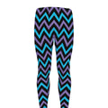 Blue Purple And Black Chevron Print Men's Leggings