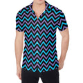 Blue Purple And Black Chevron Print Men's Shirt