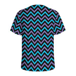 Blue Purple And Black Chevron Print Men's Sports T-Shirt