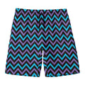 Blue Purple And Black Chevron Print Men's Swim Trunks