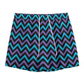 Blue Purple And Black Chevron Print Mesh Shorts