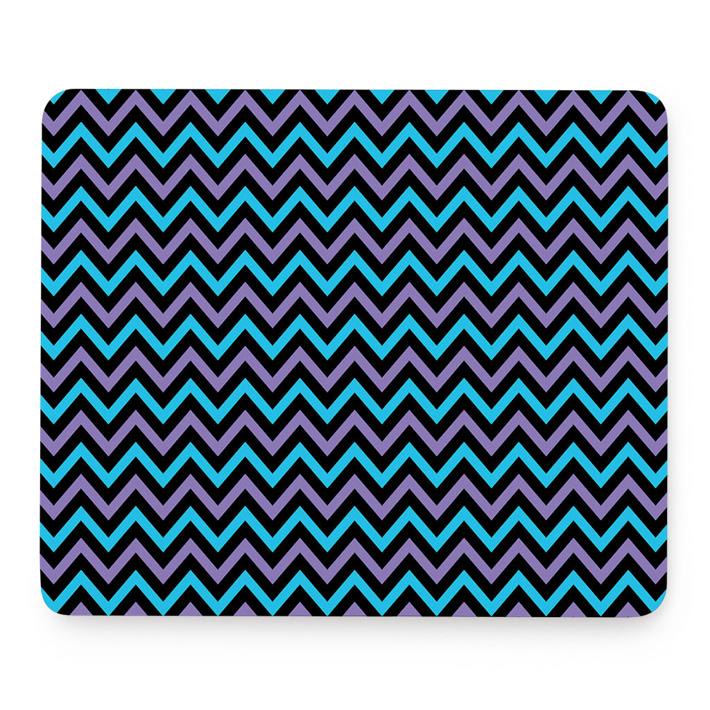 Blue Purple And Black Chevron Print Mouse Pad
