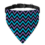 Blue Purple And Black Chevron Print Over The Collar Dog Bandana