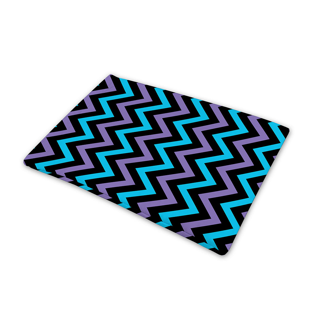 Blue Purple And Black Chevron Print Pet Cooling Mat Cover