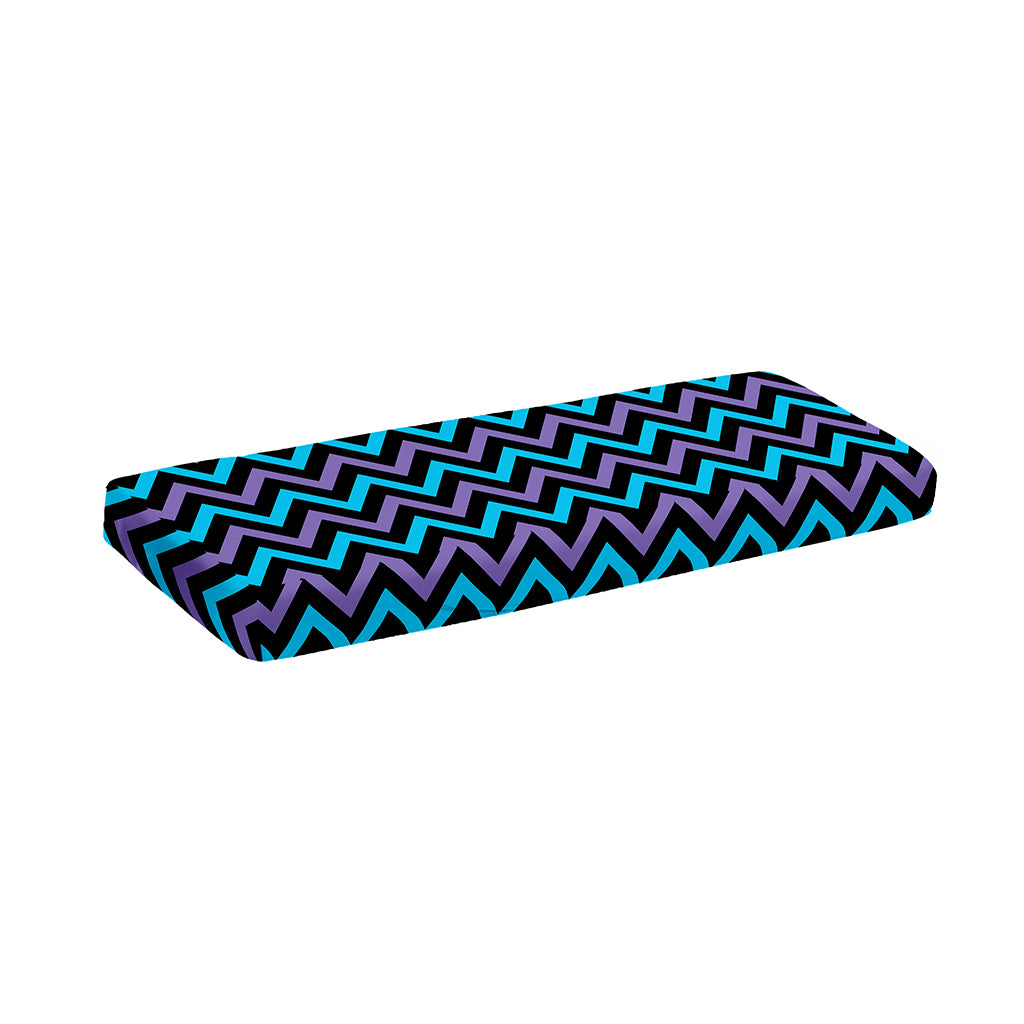 Blue Purple And Black Chevron Print Piano Keyboard Cover