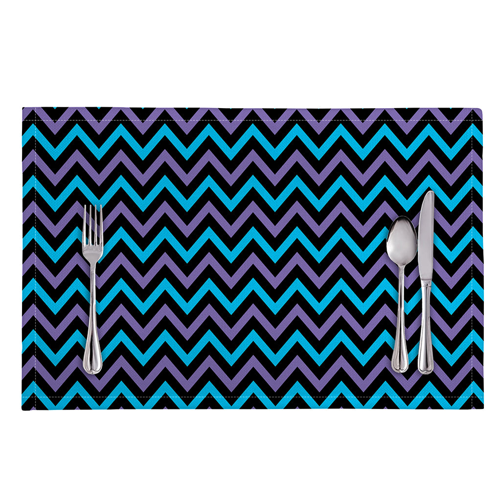 Blue Purple And Black Chevron Print Placemat