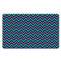 Blue Purple And Black Chevron Print Polyester Doormat