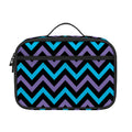 Blue Purple And Black Chevron Print Portable Lunch Bag