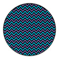Blue Purple And Black Chevron Print Round Floor Mat