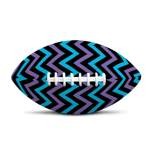 Blue Purple And Black Chevron Print Rugby Ball