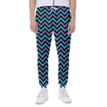 Blue Purple And Black Chevron Print Joggers