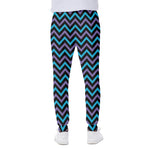 Blue Purple And Black Chevron Print Scuba Joggers