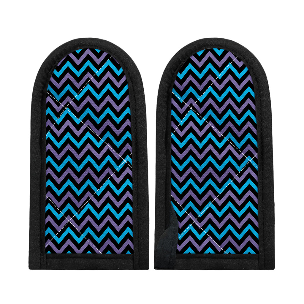 Blue Purple And Black Chevron Print Skillet Handle Cover