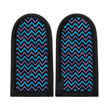 Blue Purple And Black Chevron Print Skillet Handle Cover