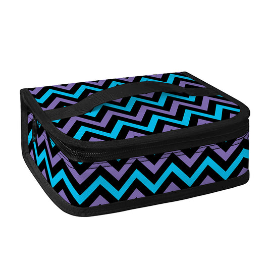 Blue Purple And Black Chevron Print Small Lunch Bag