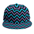 Blue Purple And Black Chevron Print Snapback Cap