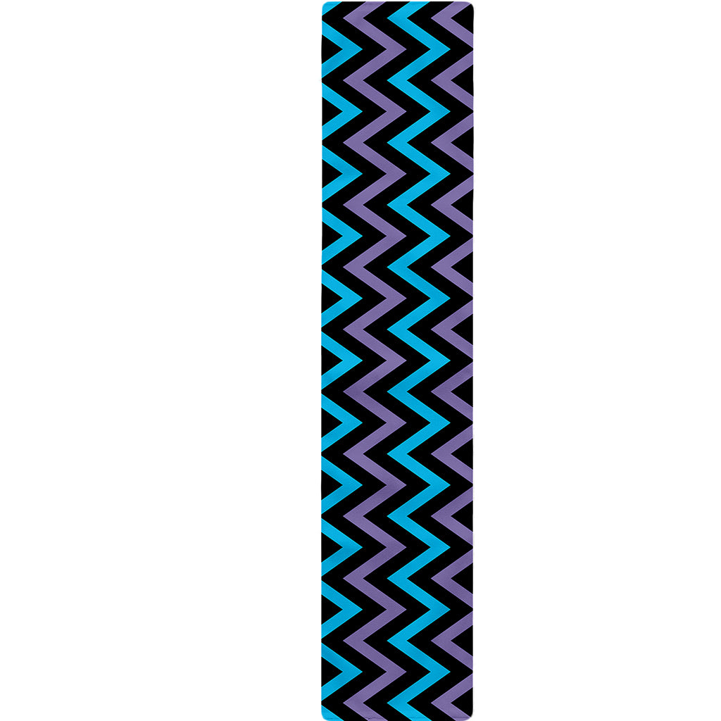 Blue Purple And Black Chevron Print Table Runner