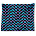 Blue Purple And Black Chevron Print Tapestry