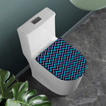 Blue Purple And Black Chevron Print Toilet Lid Cover