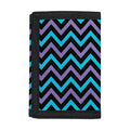 Blue Purple And Black Chevron Print Trifold Wallet