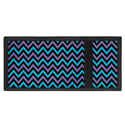 Blue Purple And Black Chevron Print Trifold Wallet