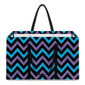 Blue Purple And Black Chevron Print Utility Tote Bag