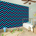 Blue Purple And Black Chevron Print Wall Sticker