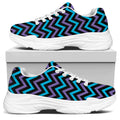 Blue Purple And Black Chevron Print White Chunky Shoes