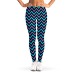 Blue Purple And Black Chevron Print Women's Leggings