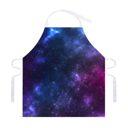 Blue Purple Cosmic Galaxy Space Print Adjustable Apron