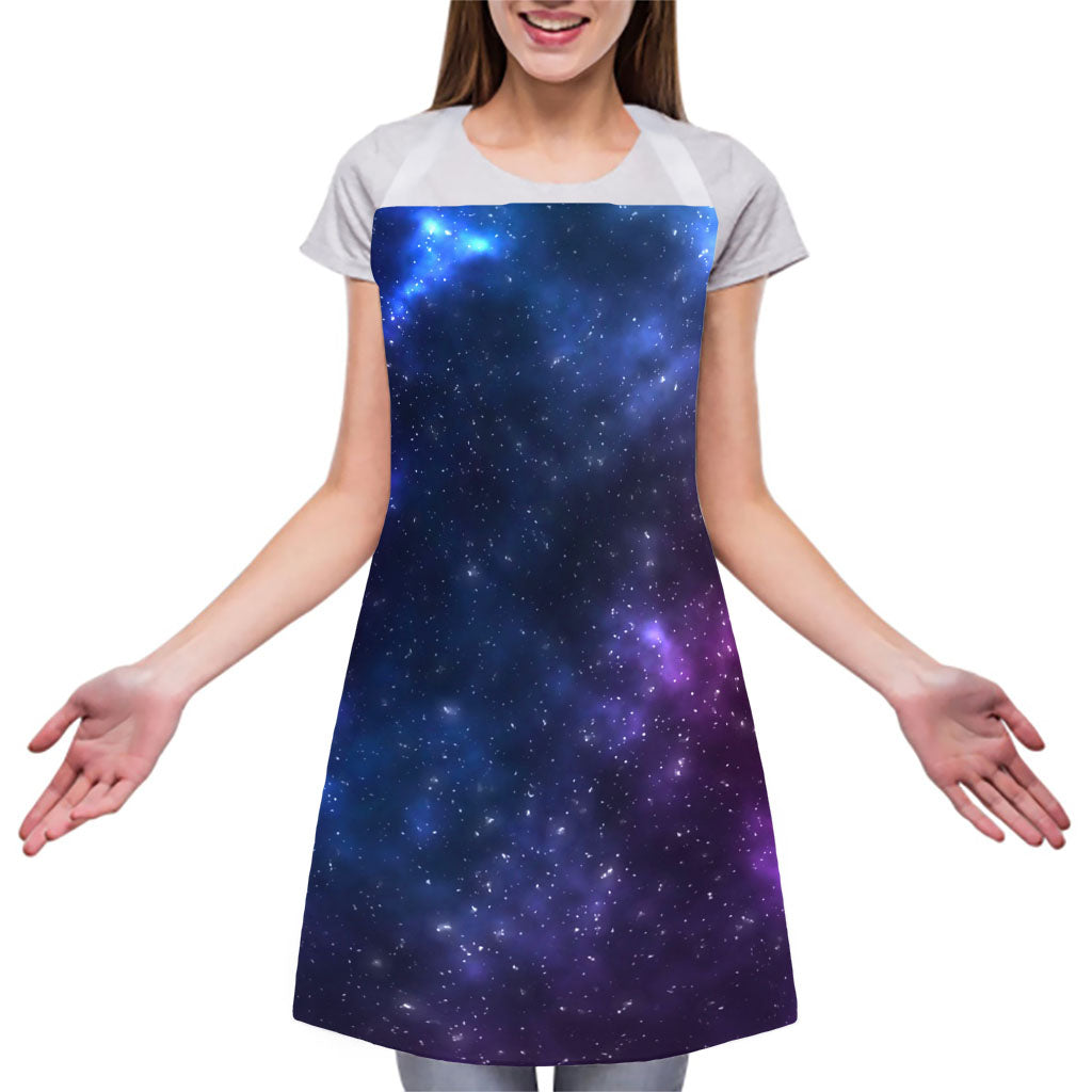 Blue Purple Cosmic Galaxy Space Print Adjustable Apron