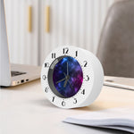 Blue Purple Cosmic Galaxy Space Print Alarm Clock