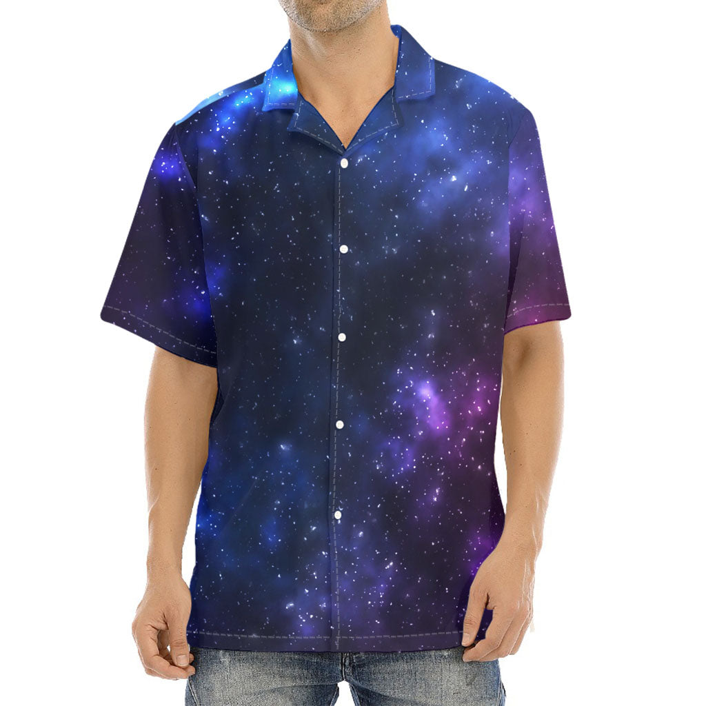 Blue Purple Cosmic Galaxy Space Print Aloha Shirt
