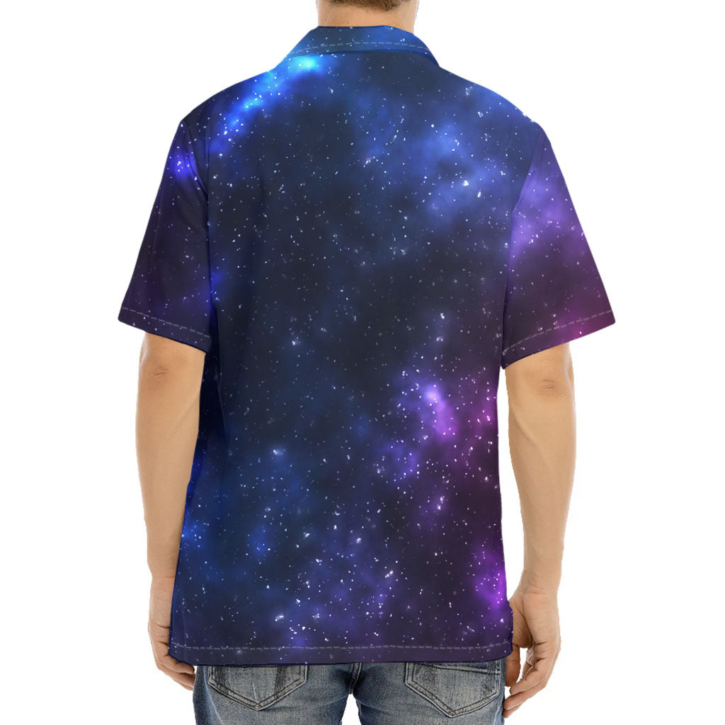 Blue Purple Cosmic Galaxy Space Print Aloha Shirt