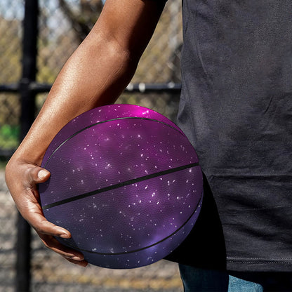 Blue Purple Cosmic Galaxy Space Print Basketball