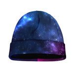 Blue Purple Cosmic Galaxy Space Print Beanie