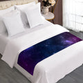 Blue Purple Cosmic Galaxy Space Print Bed Runner