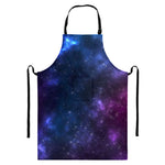 Blue Purple Cosmic Galaxy Space Print Bib Apron With Pocket