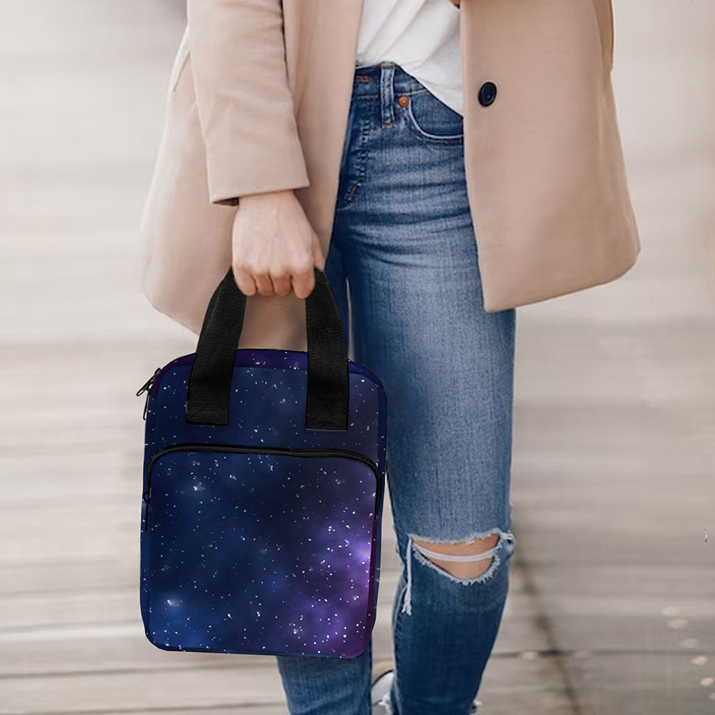 Blue Purple Cosmic Galaxy Space Print Bible Tote Bag