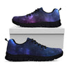 Blue Purple Cosmic Galaxy Space Print Black Running Shoes