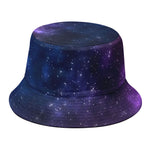 Blue Purple Cosmic Galaxy Space Print Bucket Hat