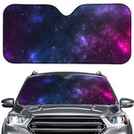 Blue Purple Cosmic Galaxy Space Print Car Windshield Sun Shade