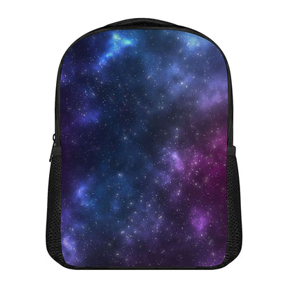 Blue Purple Cosmic Galaxy Space Print Casual Backpack